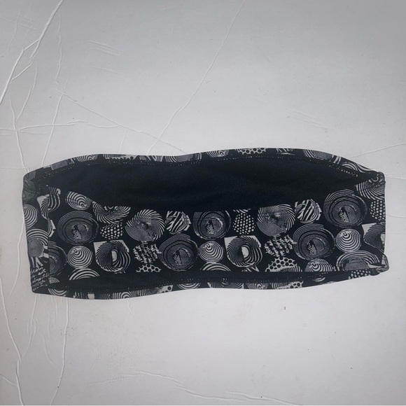 Volcom S Bandeau Bikini Bra Logo Top Black White - Picture 4 of 6